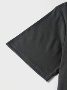 Men's Sentence Printed T-shirt - Dark Grey - View 4