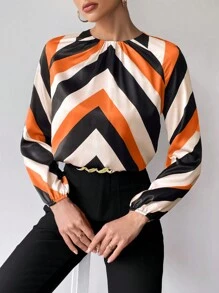 SHEIN Privé 女性魚骨圖案襯衫 - 彩色 - 查看 1