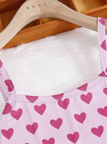 Tween Girls' Sweet & Cool Knitted Halter Top With Solid Color Long Pants For Daily Wear - Hot Pink - View 5