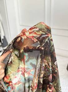 SHEIN EZwear 大碼天使圖案長袖洋裝