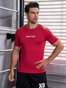 Manfinity Sport Corelite Men's Letter Printed Sports T-shirt