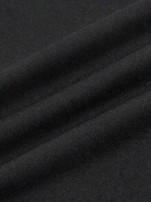 SHEIN EZwear Áo thun ngắn tay dáng ngắn in chữ thông thường dành cho nữ, mùa hè - màu đen - Xem 4