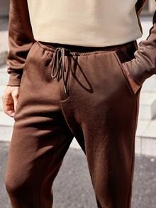 GENTILAND 2pcs Men's Casual Letter Printed Color Block Sweatshirt And Pants Set - Multicolor - View 6