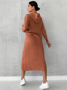 SHEIN Cottnline 女式連帽毛衣兩件套 - 橘色 - 查看 2