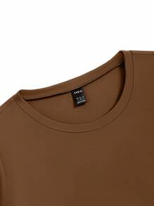 INAWLY 4pcs Solid Round Neck Tee
