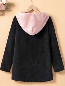 SHEIN Cô gái Tween 1 Miếng Hai âm Áo trùm đầu Không có thắt lưng - Nhiều màu - Xem 2