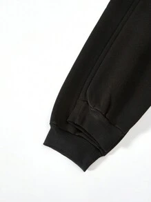 SHEIN Con trai Giải trí Trang phục trên phố Mặt In Áo nỉ Và Quần Chạy bộ Bộ - Màu vàng - Xem 8