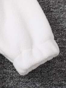 SHEIN 女童休闲标语刺绣保暖卫衣，秋冬季