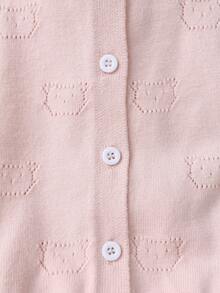 Chaqueta de punto con botones para niñas bebé - Rosa - Ver 6
