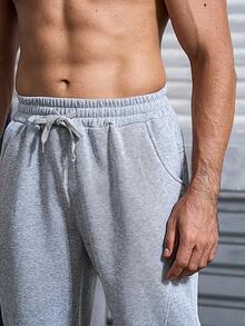 Manfinity Sport Corelite Nam Màu thuần Thiết kế Dây rút Quần thể thao - Màu Xám nhạt - Xem 5