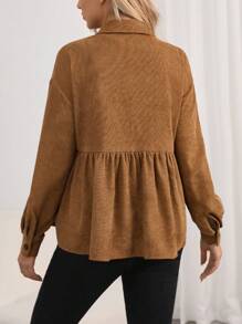 SHEIN 孕婦垂肩娃娃襯衫 - 鏽棕色 - 查看 3