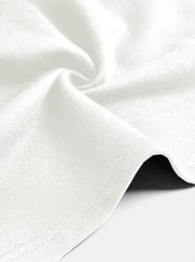 SHEIN Girlism Tween Girl Drop Shoulder Super Crop Sweatshirt Without Cami Top,In Fall/Winter - White - View 4