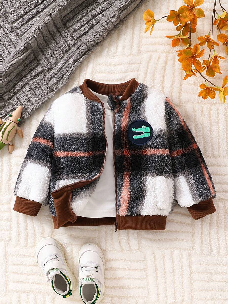 Baby Boys' Plaid Alligator Patch Jacket - Multicolor - View 1