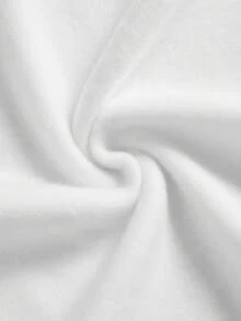 SHEIN LUNE Christmas Print Drop Shoulder Sweatshirt - White - View 4