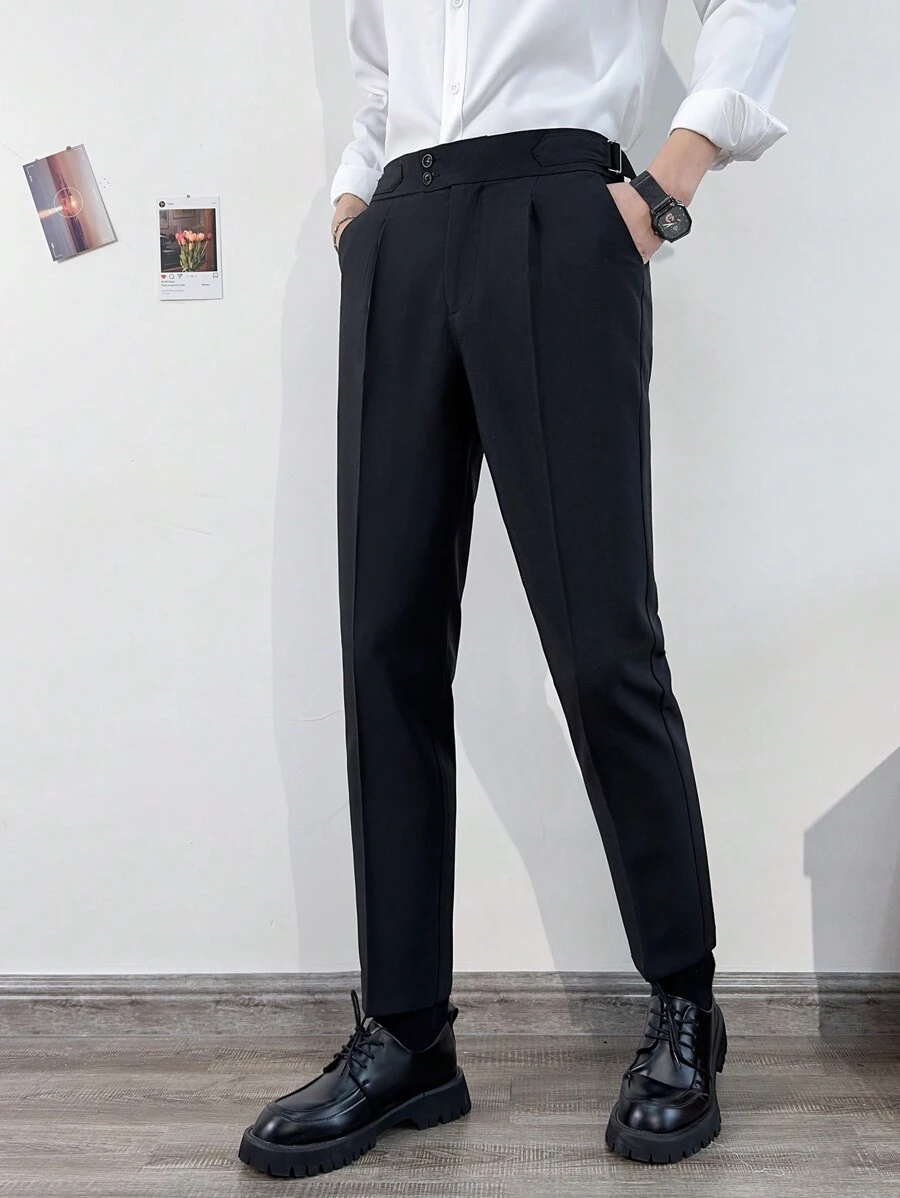 Ngày lễ tình nhân Nam Đúng mốt Và Thanh lịch Tăng cao Thẳng Quần skinny Quần Với Độ nhạy cao - màu đen - Xem 1