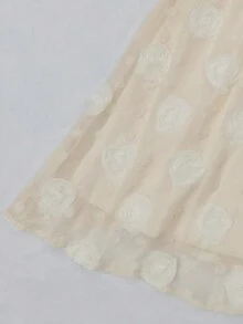 女裝花卉刺繡燈籠袖裙