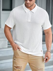 GENTILAND Men Plus Solid Polo Shirt - White - View 6