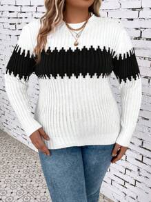 SHEIN LUNE 毛織套頭衫 - 黑色 - 查看 4