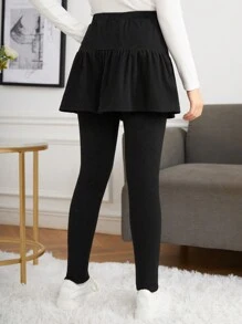 青少年女孩休闲、优雅、可爱的二合一设计裙裤