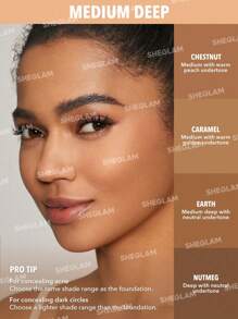 SHEGLAM Complexion Boost Concealer-Nutmeg Sponge-Head Applicator Matte Liquid Concealer Long Lasting Brightening Color Corrector Weightless All-Day Long Lasting Hydrating Concealer Brand Beauty Makeup Face Paint Cosmetic For Women Girls Perfect For Spring Summer Ideal For Y2K Fancy Fashion Suitable For Birthday Mother'S Day Gift Rave Party Ready Best Color - Nutmeg - View 9
