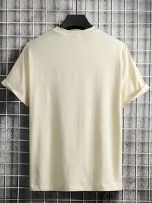 Men's Plus Size Letter Printed T-shirt - Apricot - View 2