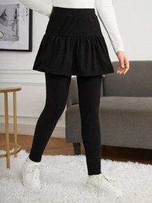 青少年女孩休闲、优雅、可爱的二合一设计裙裤