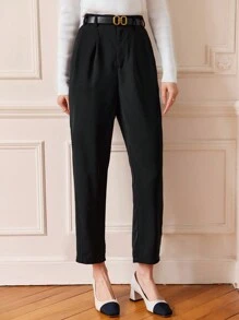 SHEIN Frenchy Women's Tapered Pants - Black - View 5