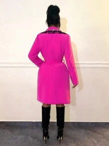 SHEIN SXY Women'S Regular Jacket For Club And Sexy Dressing In New Year - Hot Pink - View 2