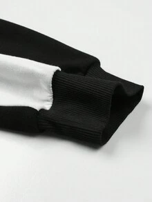 Manfinity Sport Corelite Áo khoác thể thao cổ đứng in chữ màu sắc dành cho nam - Đen và trắng - Xem 3