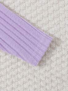 SHEIN 2pcs/set Comfortable Casual Daily Wear Warm Outfit For Baby Girls - Purple - View 4