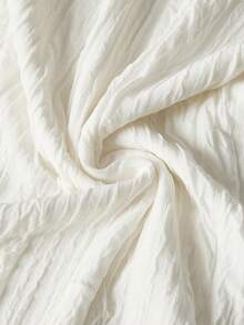 SHEIN Maternity V Neck Lantern Sleeve Tee - White - View 7