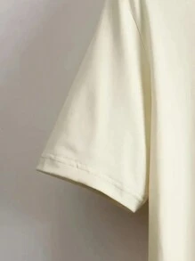 Men's Plus Size Letter Printed T-shirt - Apricot - View 5