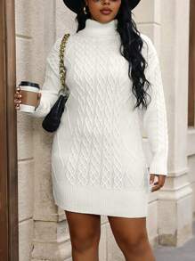 Calvaya 加大尺碼的毛衣裙 - 白色 - 查看 7