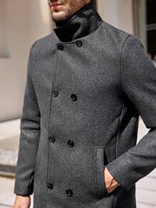 Manfinity VCAY Men's Front Button Long Sleeve Pocket Casual Jacket - Dark Grey - View 5