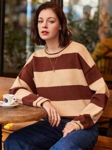 SHEIN Frenchy 女款長袖圓領毛衣套頭衫 - 彩色 - 查看 3