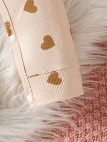 Enterizo De Corazones Para Bebé Niña Con Volantes Decorativos - Albaricoque - Ver 6