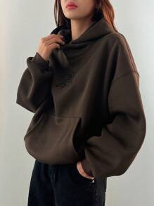 Dazy-Less Damen Hoodie mit Buchstaben-Stickerei, Herbst Damen Kleidung Sweatshirt