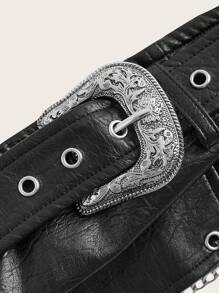 SHEIN ICON Metal Chain Belt Buckle Tube Top