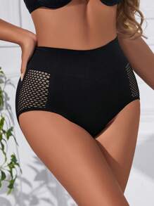 後背鏤空素色塑形三角褲 - 黑色 - 查看 5