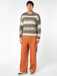 Manfinity VCAY Suéter holgado de punto jaspeado con caída en los hombres - Multicolor - Ver 6