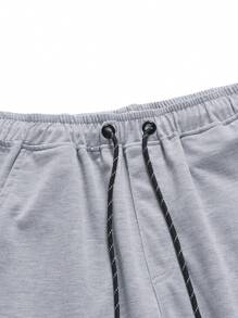Manfinity Homme 2 Piezas/paquete Pantalones Largos Para Hombres Con Cordón De Impresión De Letras - Multicolor - Ver 4
