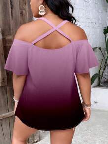 Calvaya 大尺碼漸變上衣 - 紫色 - 查看 2