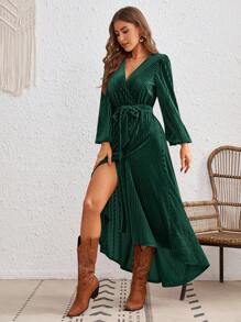 SHEIN VCAY 女士連身裙 - 墨綠色 - 查看 3