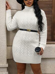 Calvaya 加大尺碼的毛衣裙 - 白色 - 查看 3