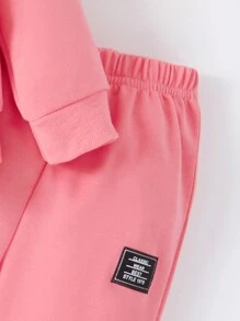 嬰兒男童字母拼接設計衛衣和褲子套裝