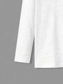 Young Boy Casual Comfortable Button-Up Solid Color Long Sleeve T-Shirt - Multicolor - View 6