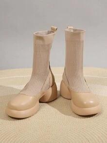 Women's Thick-soled Ankle Boots And Short Boots - Khaki - View 6