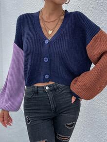 SHEIN Essnce 彩色對比休閒女士運動外套 - 彩色 - 查看 4