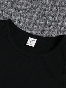 3pcs/Set Tween Girls' Leisure Letter Print Sweatshirt, Drawstring Sweatpants And Solid Color Tank Top - Multicolor - View 3