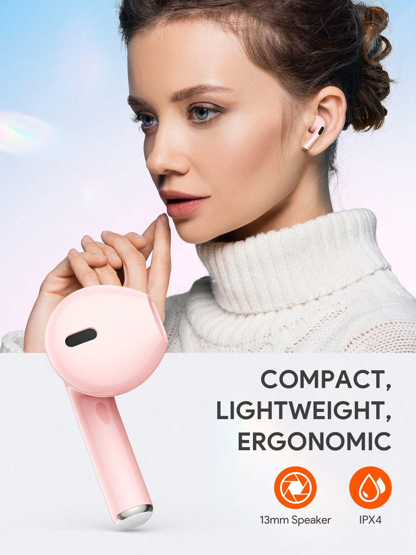 JMMO سماعات أذن لاسلكية بصوت ممتاز 5.3 قابلة للإقر...